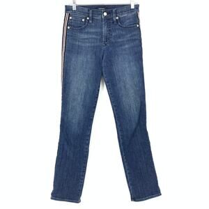 J. Crew Jeans Women's Size 26T Straight Leg Metallic Side Stripe Stretch